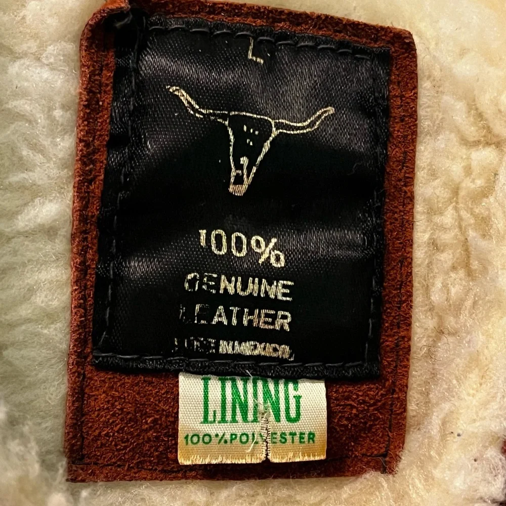 KIDS Suede Western Vest Faux Shearling Snaps Pockets Rodeo Cowboy Unisex Large